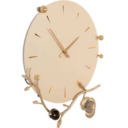 Часы настенные Орхидея Виви Айвори Мраморное золото