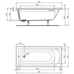 Акриловая ванна Ideal Standard 170х75 K274601 HOTLINE