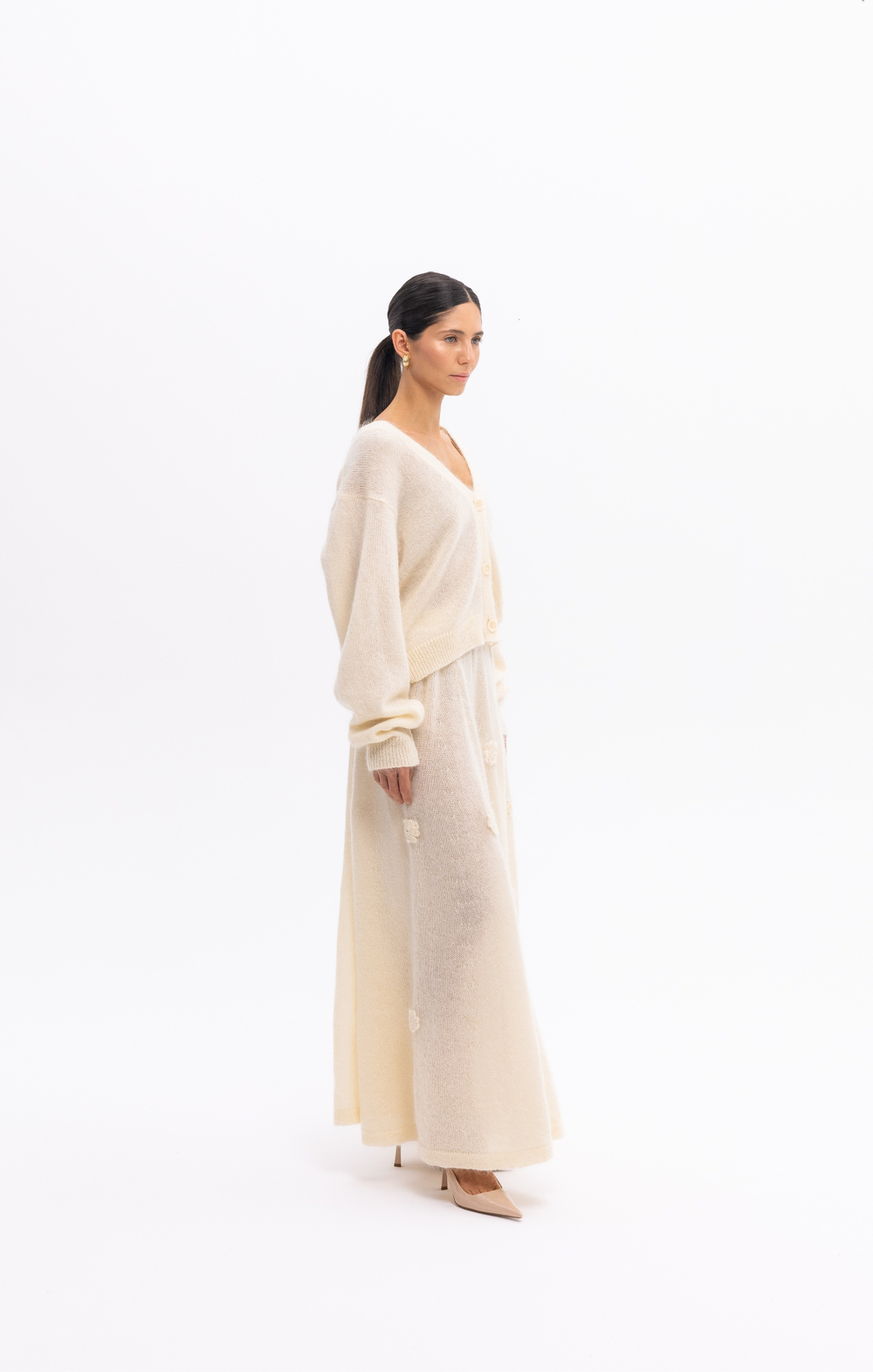 Молочная юбка из мохера