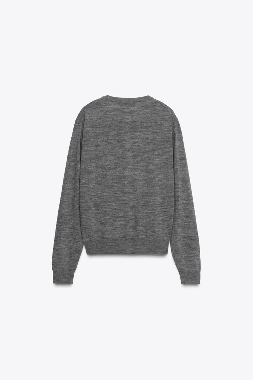 ZARA КАРДИГАН ИЗ 100% ШЕРСТИ, ГЛАДКАЯ ВЯЗКА, СЕРЫЙ МЕЛАНЖ