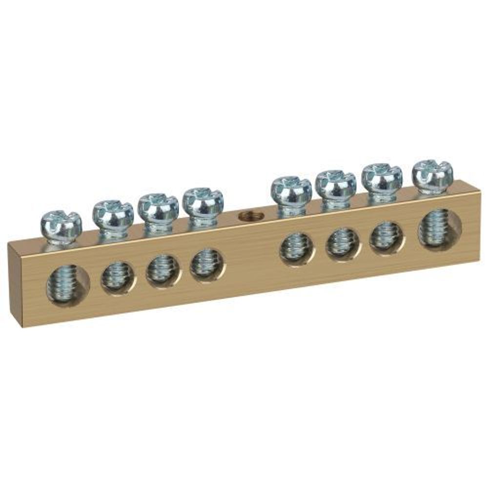 Шина NO-122-30 PEN "земля-ноль" 8х12мм 8/1 крепеж по центру латунь ЭРА Б0047245