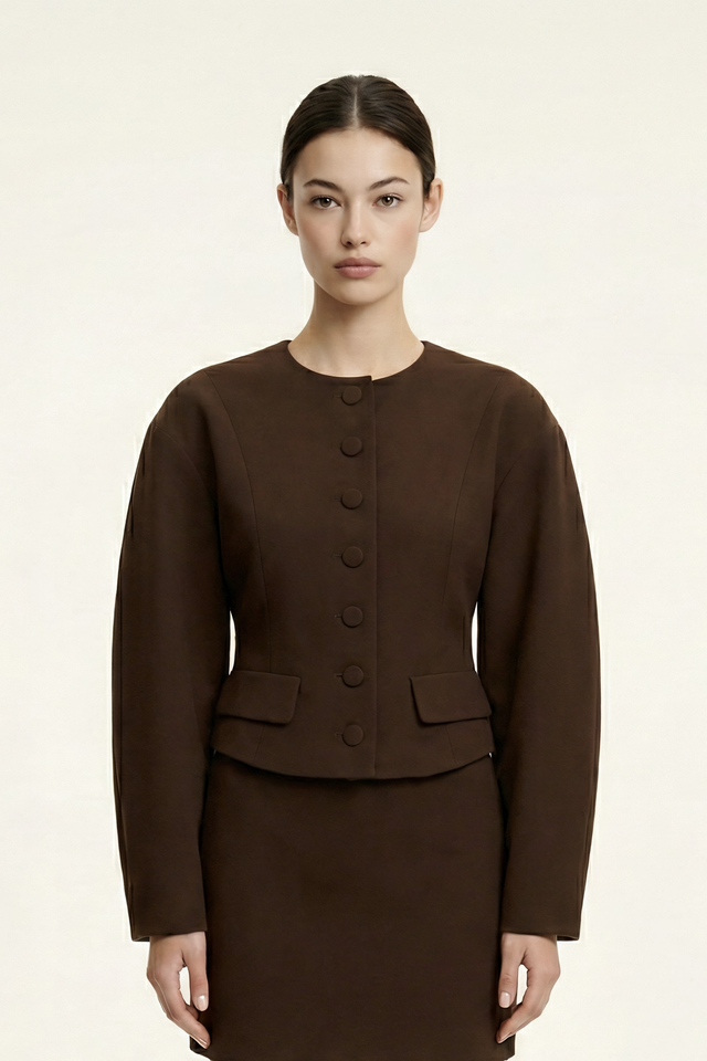 Жакет с округлым рукавом