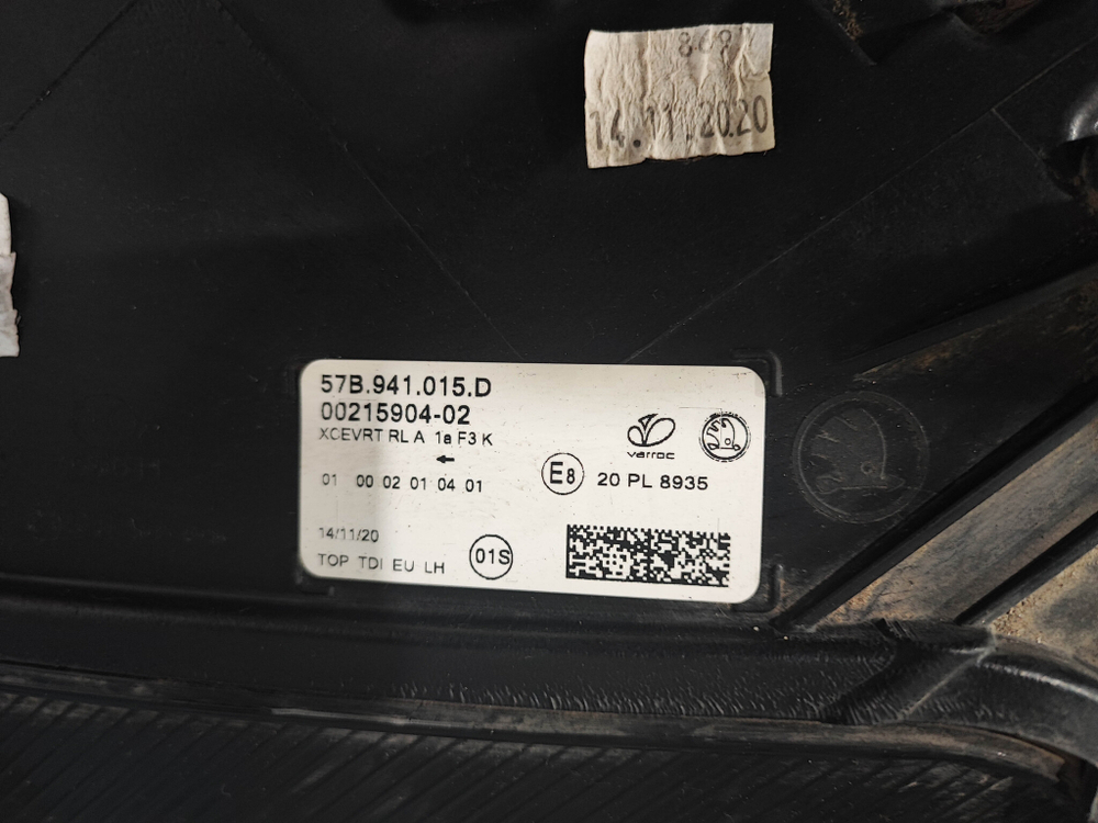 Фара левая LED Skoda Karoq 17-нв Б/У Оригинал 57B941015D