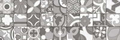 Настенная плитка Alma Ceramica TWU93VLT17R Velvet 30x90 серая / белая матовая пэчворк