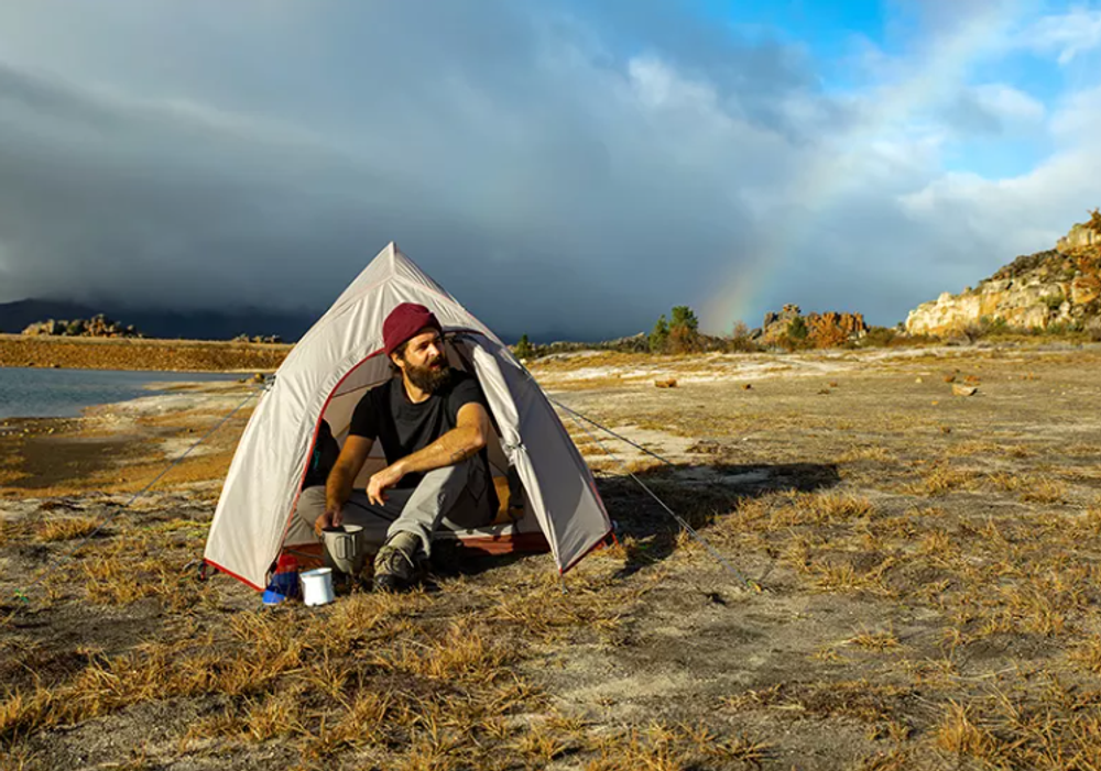 Палатка Naturehike Cloud Up Si 1-местная, алюминиевый каркас, сверхлегкая, серо-красная, NH18T010-T-DLG