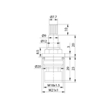 Кран-букса керамика 90°,  20 шлицов IDDIS 998CR532SM M18*1.5, M21, h=53мм