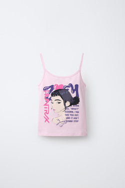 ZARA ТОП KPOP DEMON HUNTERS™ NETFLIX ©, РОЗОВЫЙ\БЕЛЫЙ