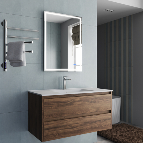 Тумба под раковину Vincea Gio 1000 подвесная, 2 выкатных ящика soft-close, C.Oak