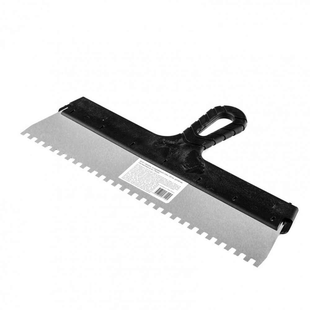 Шпатель из нержавеющей стали, 350 мм, зуб 6 х 6 мм, пластмассовая ручка Sparta