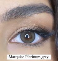 Серо - зелёные натуральные цветные линзы Marquise platinum gray / для светлых и тёмных глаз