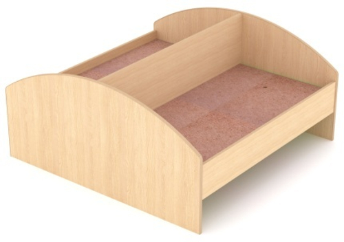 Кровать двухместная, 1432*1248*600, древесный цвет - бук, клен