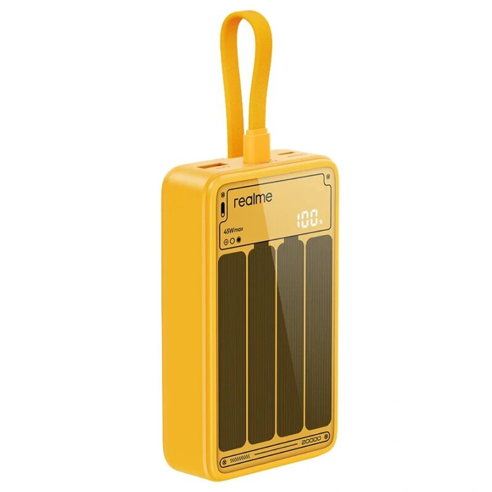 Внешний аккумулятор Realme 45W Cabled Power Bank 20000mAh, Yellow (RMC2501)