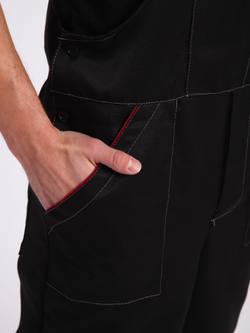 Полукомбинезон рабочий на молнии черный плотный на лямках