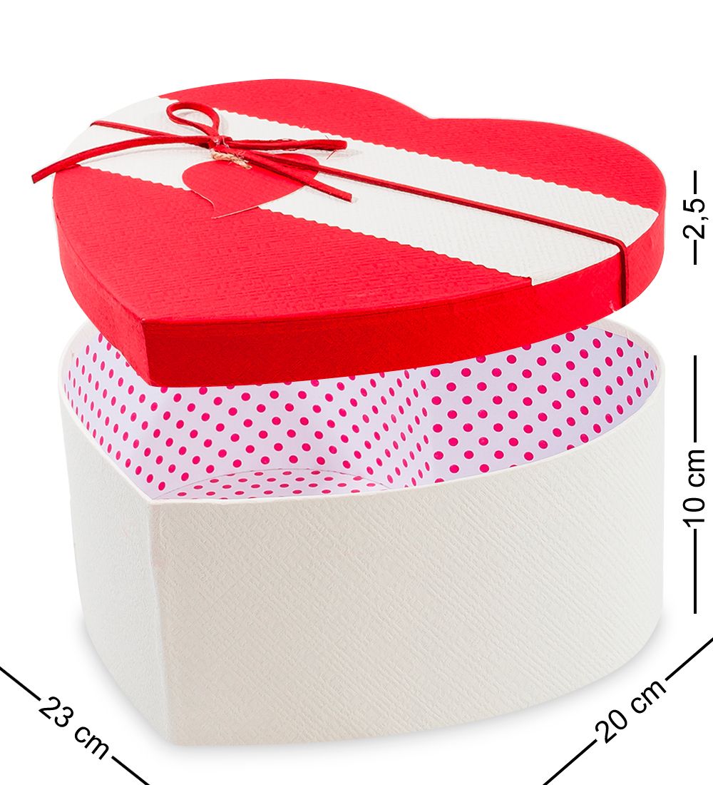 WF-47-A Набор коробок из 3шт «Сердце» цв.бел./красн.
