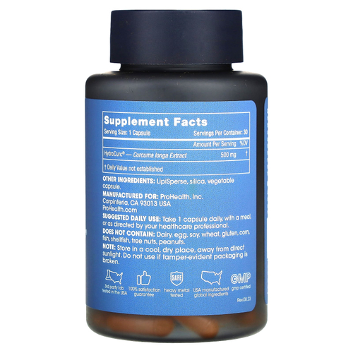 ProHealth Longevity, Hydrocurc®, 500 мг, 30 капсул