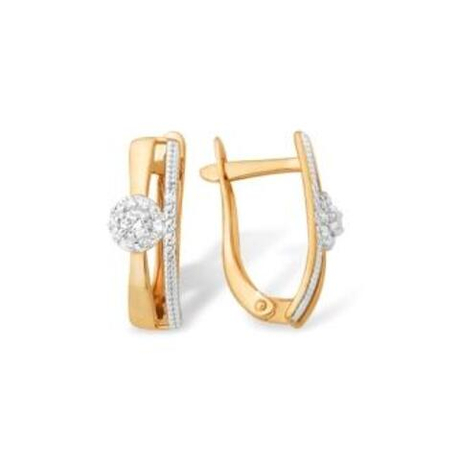 Серьги из золота с фианитами