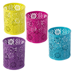 Подставка-стакан для канцтоваров Alingar, металлическая, круглая, узор "Одуванчики", ассорти