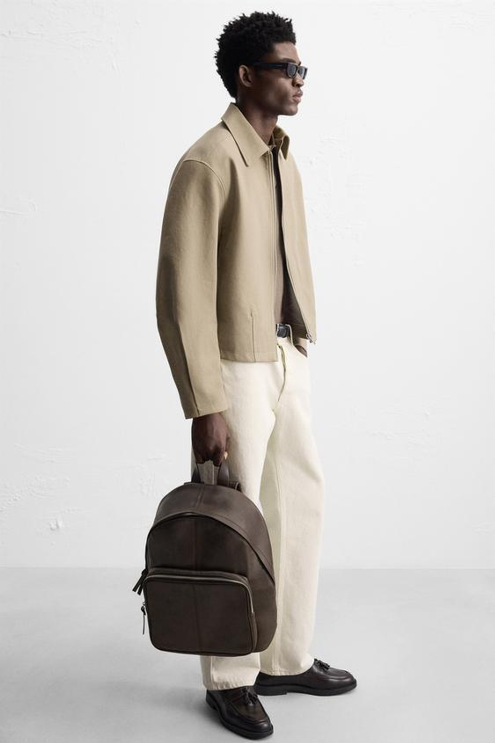 ZARA КОЖАНЫЙ РЮКЗАК, КОРИЧНЕВЫЙ