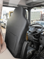 Чехлы Shacman X3000 рестайлинг 3D (экокожа, черный цвет, бежевая экокожа посередине, кант)