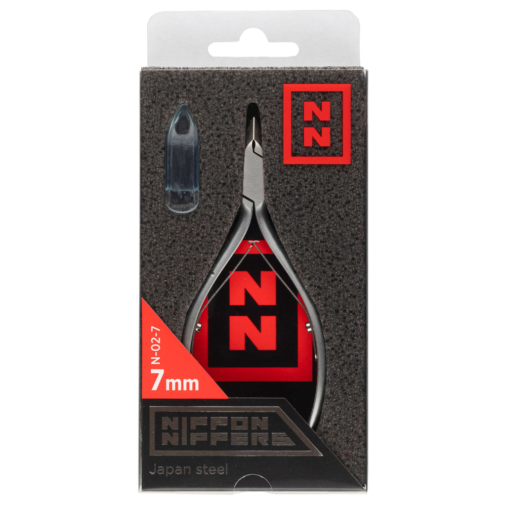 NN_N-02-7 Nippon Nippers. Кусачки для кутикулы. Лезвие 7 мм. Двойная пружина. Матовые