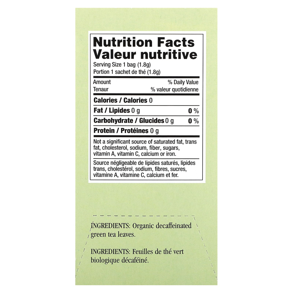 Uncle Lee's Tea, Imperial Organic, зеленый чай без кофеина, 18 чайных пакетиков, 32,4 г (1,14 унции)