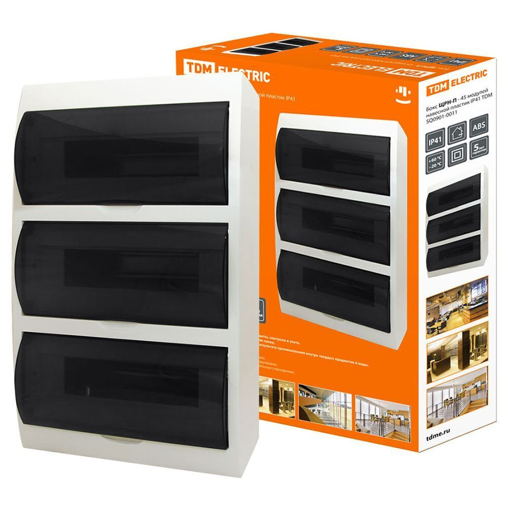 Бокс навес, ЩРН-П, пластик, TDM, 45мод, IP41, SQ0901-0011