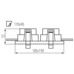 Двойной точечный светильник встраиваемый KANLUX REUL 2xDTL W/B