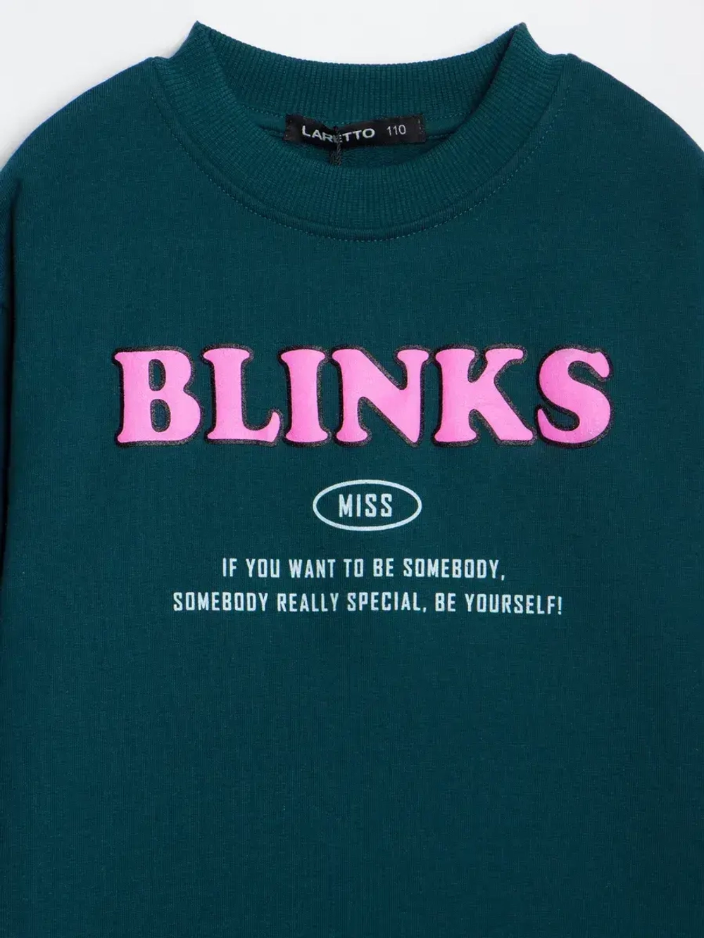 Костюм для девочки, свитшот и брюки, зеленый