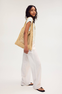 H&M Широкие брюки из хлопка, белый