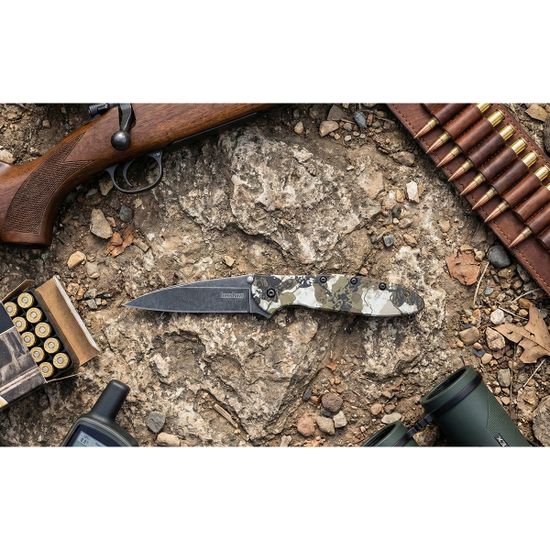 Нож KERSHAW 1660KC Leek Kings Camo с клинком из стали Sandvik 14C28N, рукоять Алюминиевый сплав (6061 T-6)