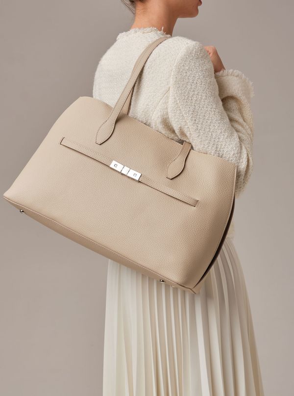 Кожаная сумка Bossy DBR 31382 бежевая пудра