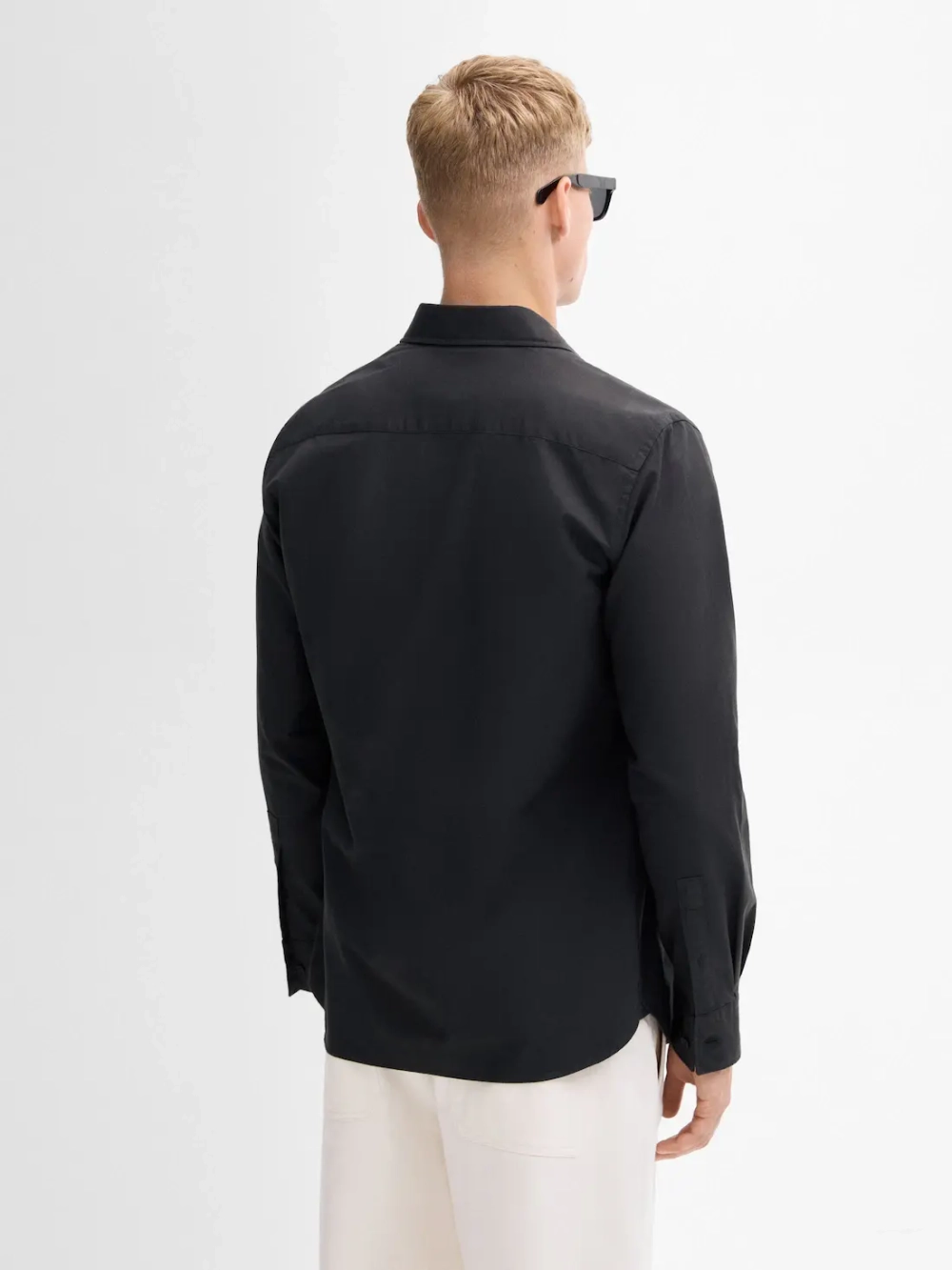 Massimo Dutti Рубашка из 100% хлопкового твила, темно-синий