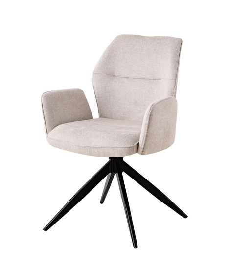 Стул обеденный поворотный с подлокотниками Hem рогожка бежевый