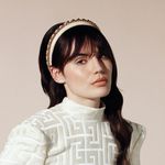 Balmain Hair Кожаный ободок беж Limited Edition Head band Chain c цепочкой