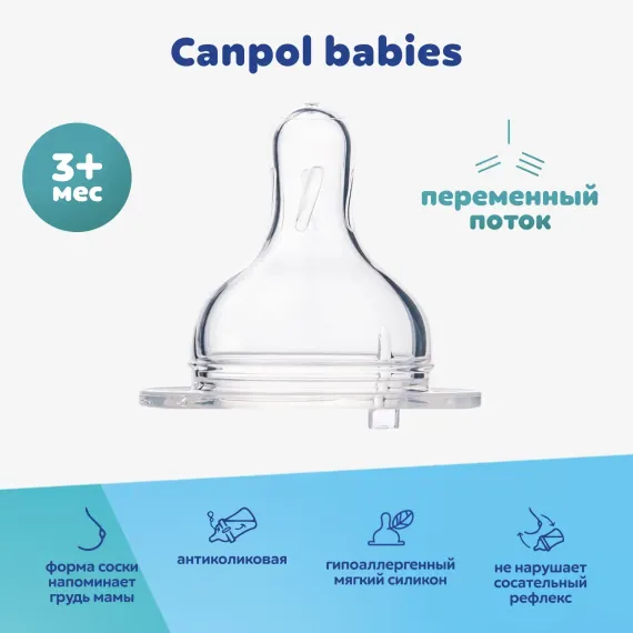 Соска Canpol Babies Anti-Colic силикон (переменный поток)
