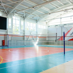 Стойки волейбольные универсальные со стаканами, крышками и механизмом натяжения троса