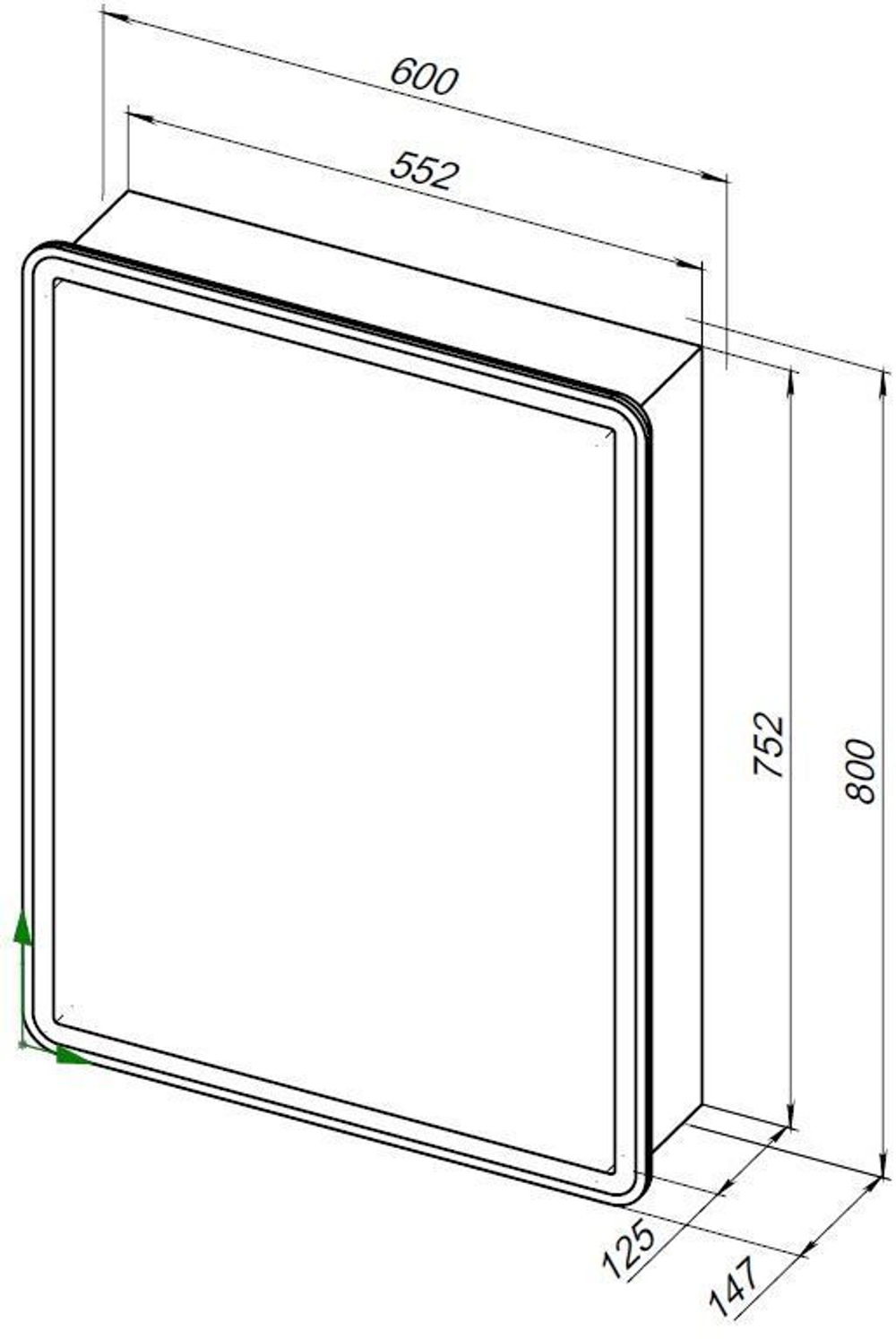 Зеркало-шкаф Aquanet Оптима 60 с LED подсветкой