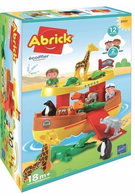 Конструктор Ecoiffier Abrick - игра-ковчег с животными и фигурками - Ноев корабль 3007