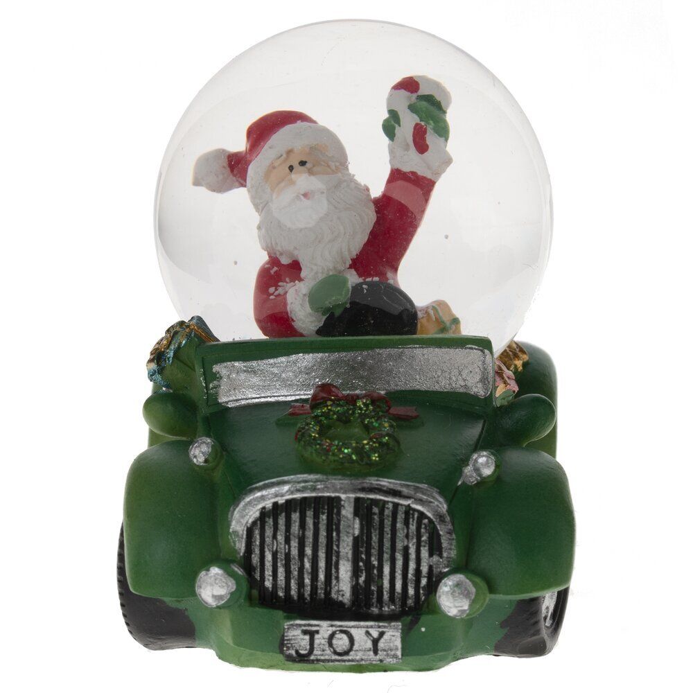 GAEM Фигурка декор в стекл шаре "Дед Мороз на машине", D 4.5 см, L7,5 W5 H7 см