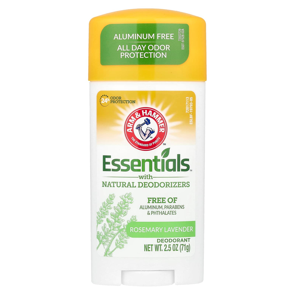 Arm & Hammer, Essentials™, дезодорант с натуральными дезодорирующими компонентами, розмарин и лаванда, 71 г (2,5 унции)