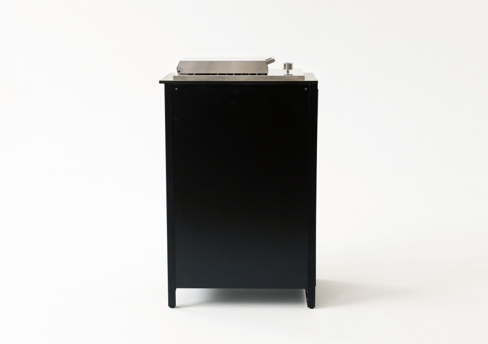 Шкаф напольный с газовой плитой Lounge D-14P, 40 см, черный/серый каспий