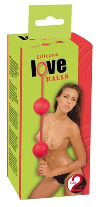 Красные вагинальные шарики на сцепке (Цвет: красный)