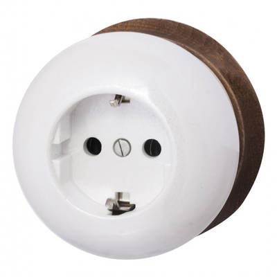 Розетка с заземляющим контактом Фаберже, керамика, цвет перламутр B2-101-010/18