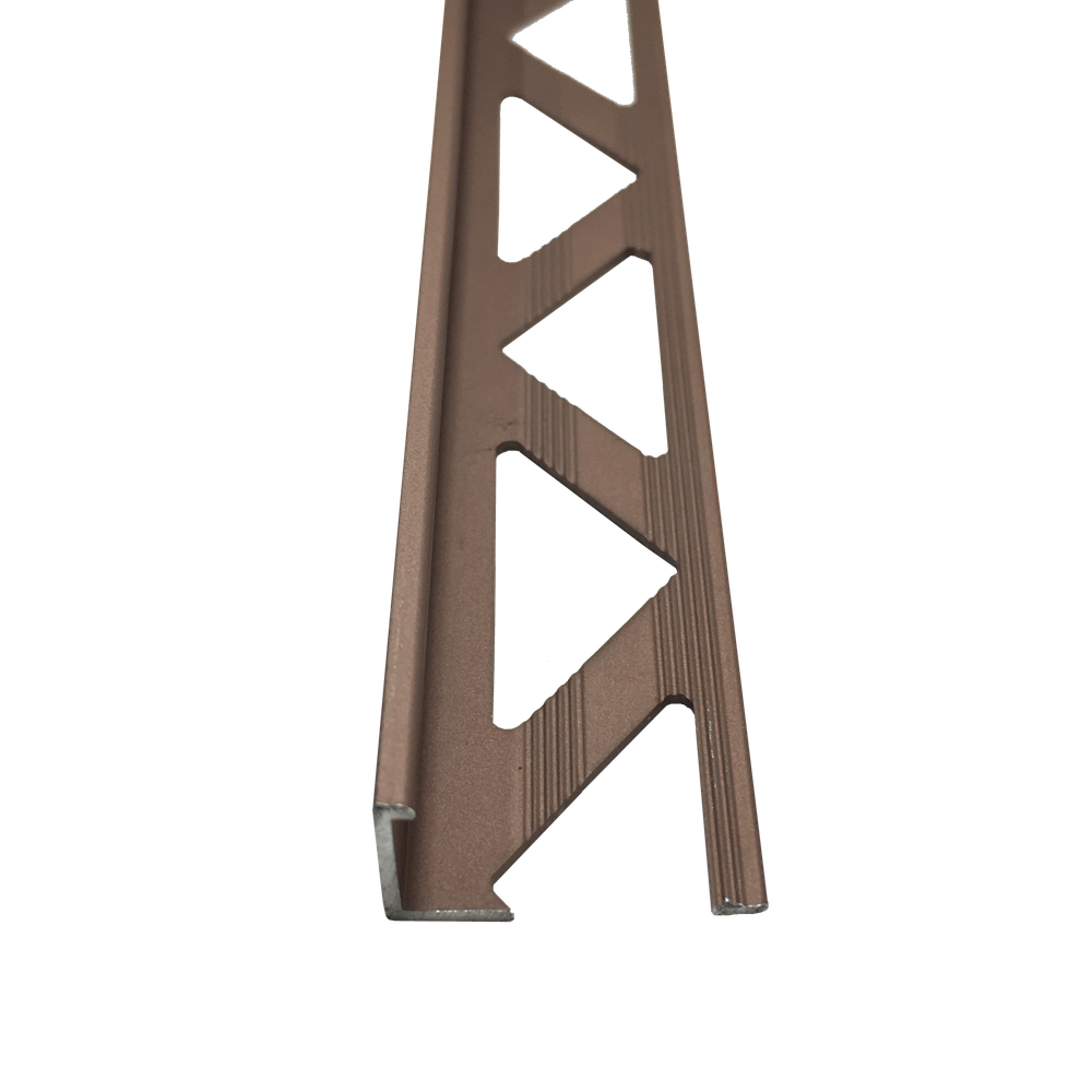 Г - Образный алюминиевый профиль для наружных углов керамической плитки розовый матовый 10х2700мм