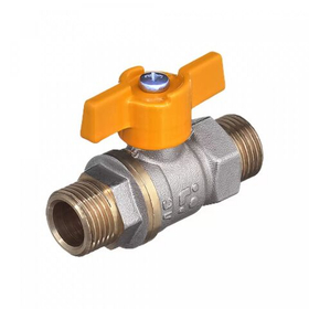 Кран шаровой 11Б27П Ду15 А12/1 газ нр/нр бабочка, никель PN40, БАЗ.