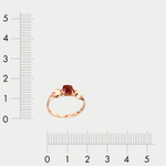 Кольцо женское из розового золота 585 пробы с гранатом (арт. 73212300-Гр)