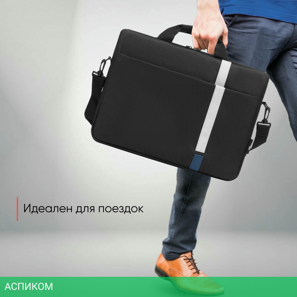 Сумка для ноутбука PC Pet HQ Classic черный/синий (PCP-1001BL)