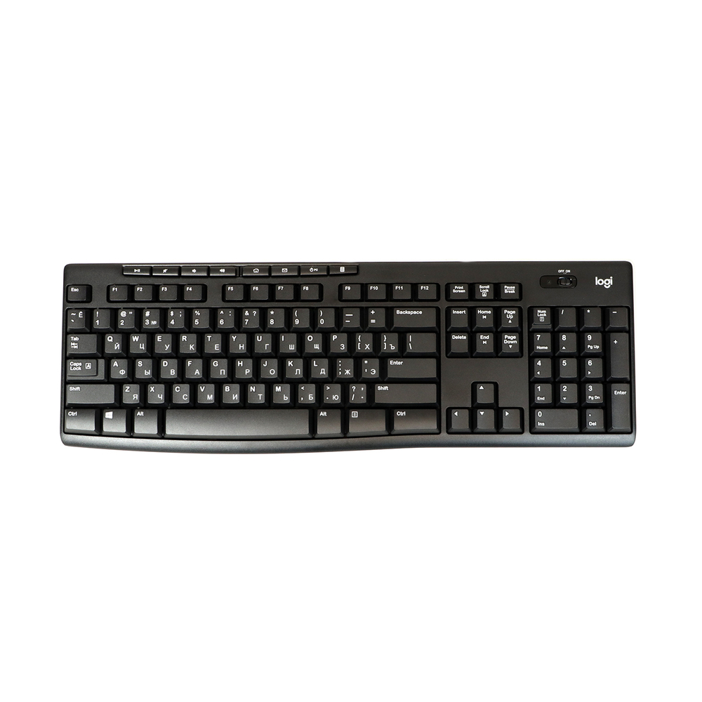 Клавиатура беспроводная Logitech K270, черный, Retail, мембранная, радиоканал, AAA (920-003058)