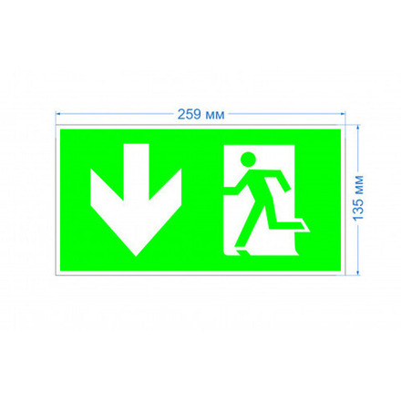 Пиктограмма ЭРА INFO-SSA-118 пленка бэклит Человек-стрелка-вниз зеленая для SSA-103