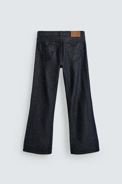 ZARA HARRY LAMBERT X DISNEY ДЖИНСЫ КЛЕШ С НАШИВКАМИ, СИНИЙ